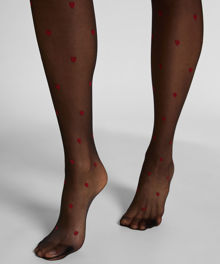 Rajstopy 15DEN z nadrukiem, Czarny