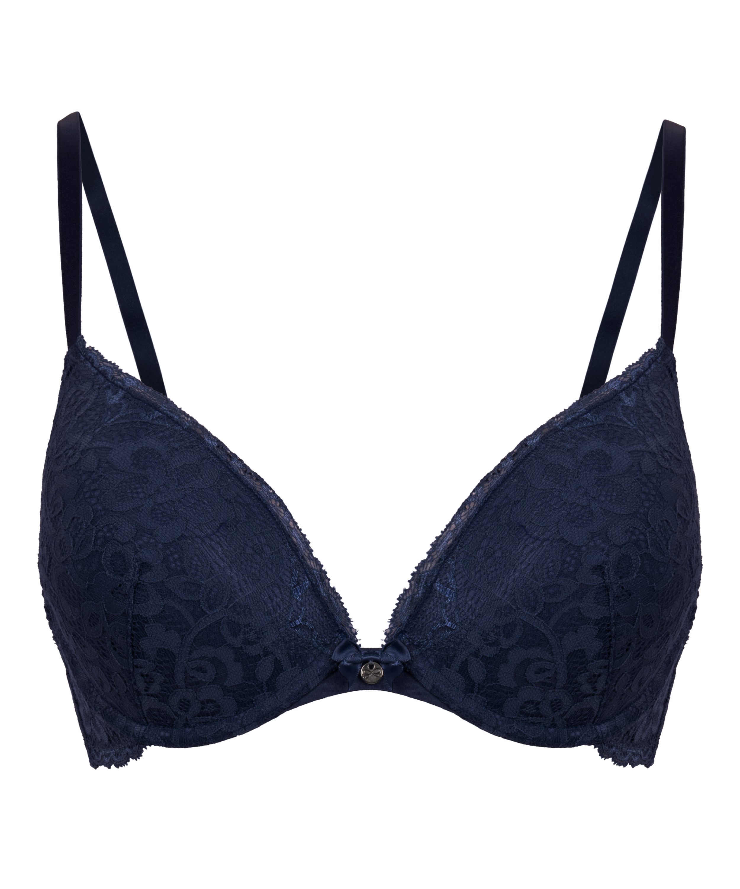 Wyściełany biustonosz push-up z fiszbinami Marine, Niebieski, main