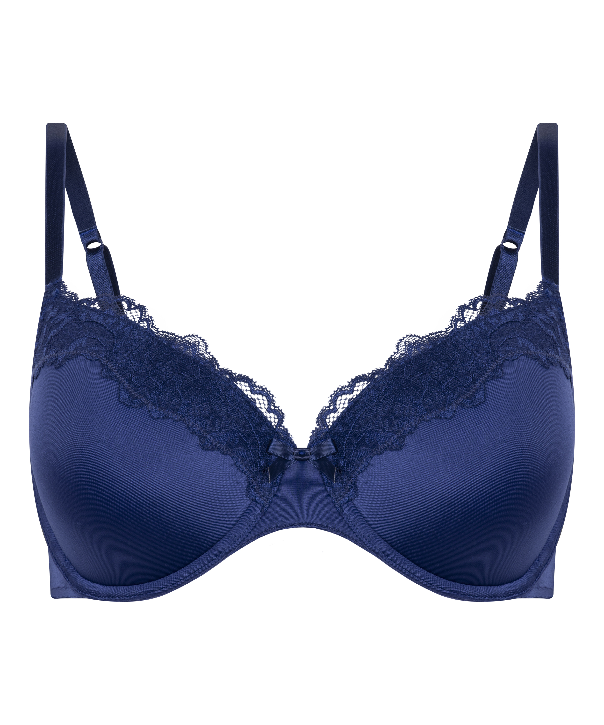 Biustonosz usztywniany z fiszbinami Lace & Shine, Niebieski, main