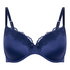 Biustonosz usztywniany z fiszbinami Lace & Shine, Niebieski