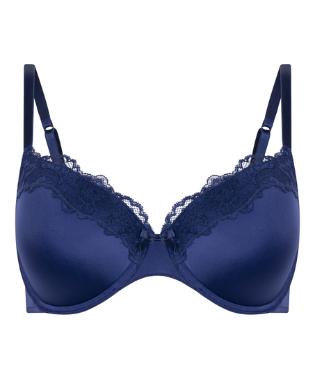 Biustonosz usztywniany z fiszbinami Lace & Shine, Niebieski