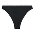Majtki Bikini Wysoko Krojona Crinkle, Czarny