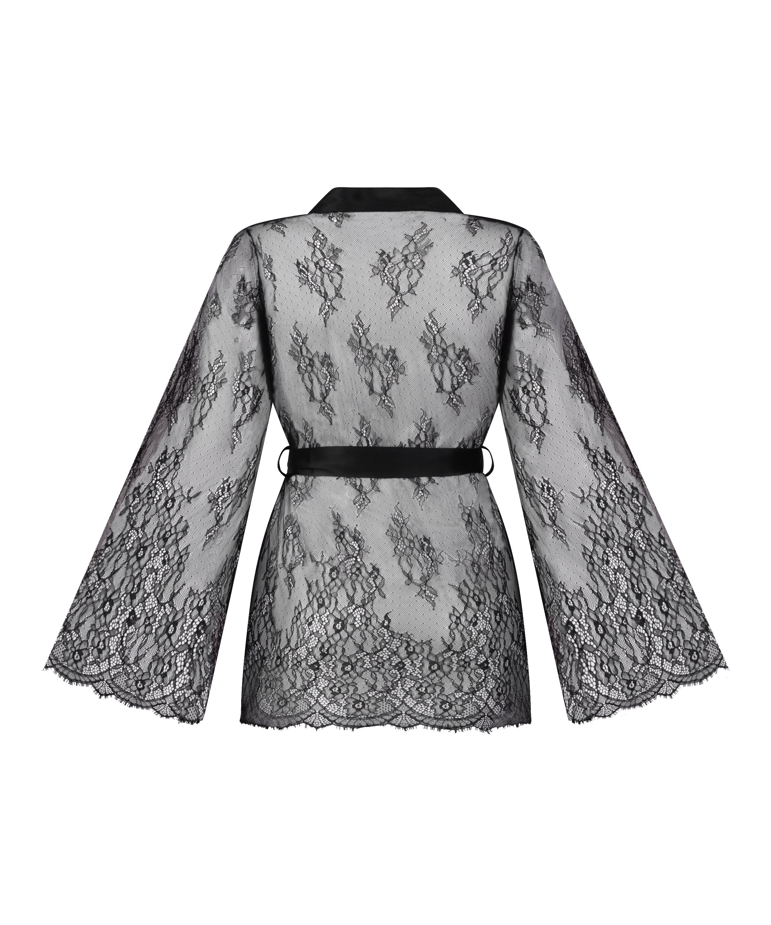 Koronkowe kimono, Czarny, main