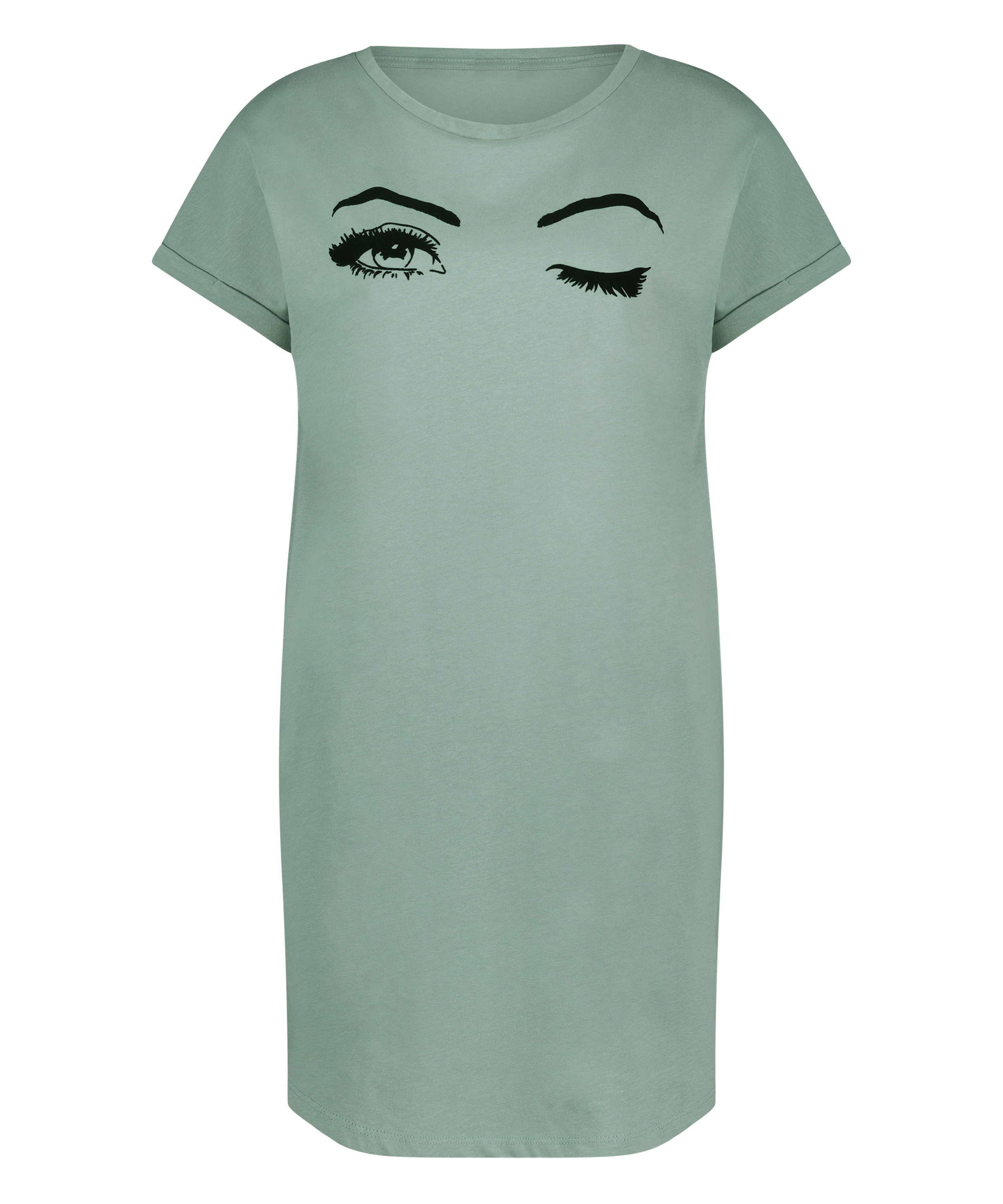 Koszula nocna z okrągłym dekoltem, Niebieski, main