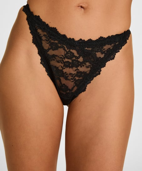 Stringi z Wysokim Wycięciem Aveline, Czarny