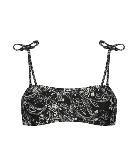 Kr&oacute;tki top bikini Paisley, Czarny