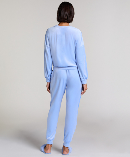 Spodnie z welurowego dresu, Niebieski