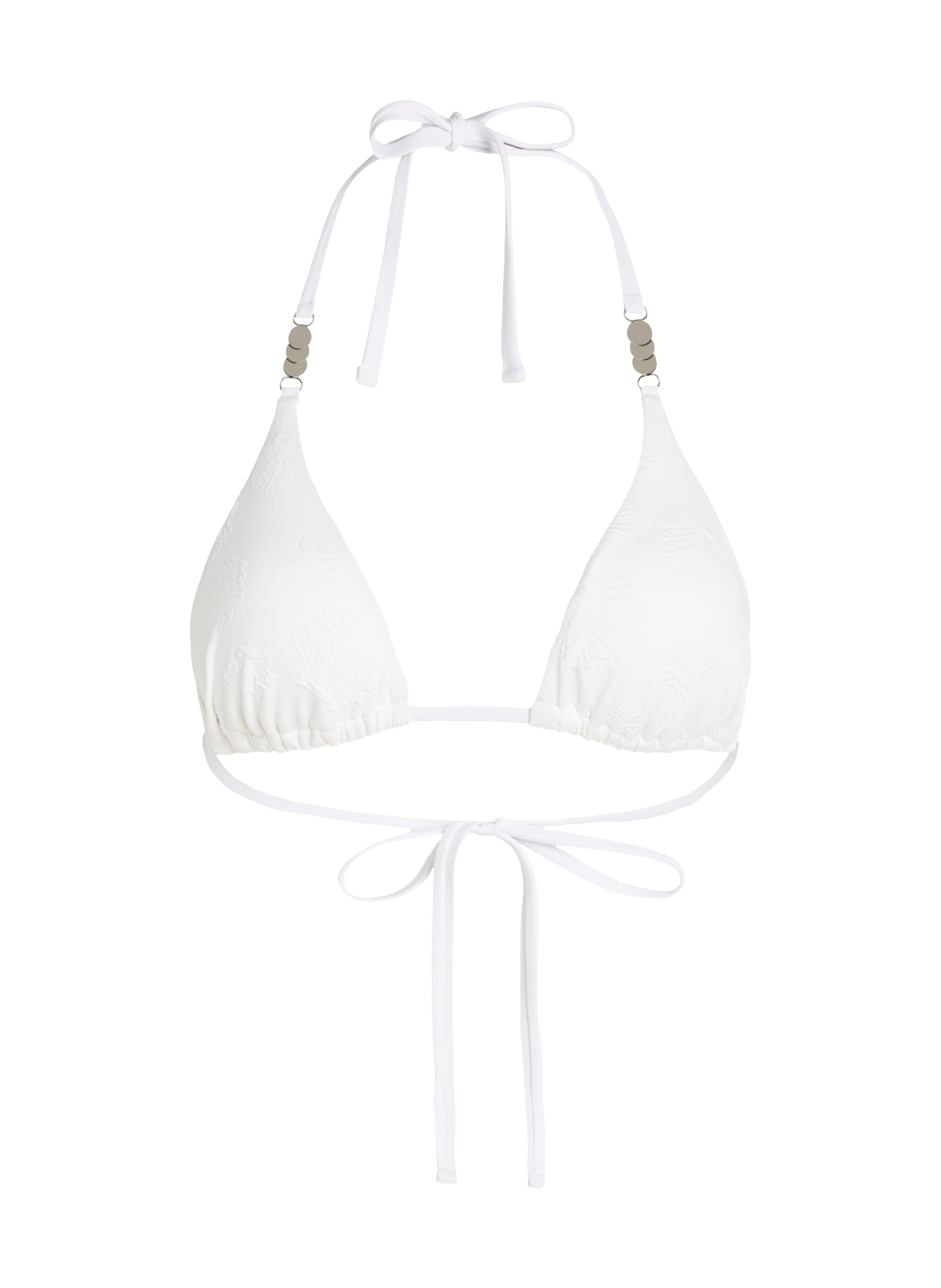 G&oacute;ra od bikini w kształcie tr&oacute;jkąta z muszelkami, Biały, main