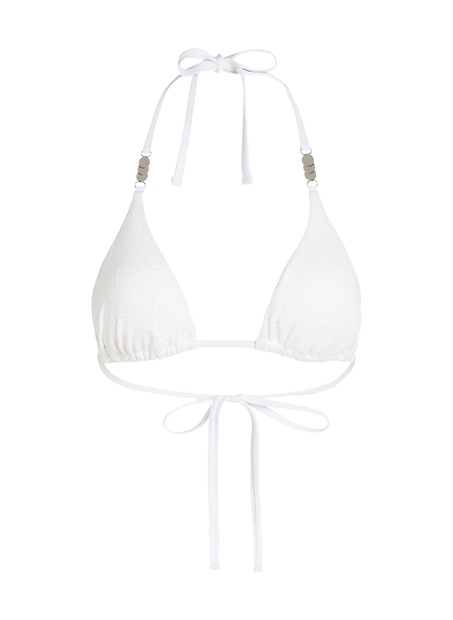 G&oacute;ra od bikini w kształcie tr&oacute;jkąta z muszelkami, Biały