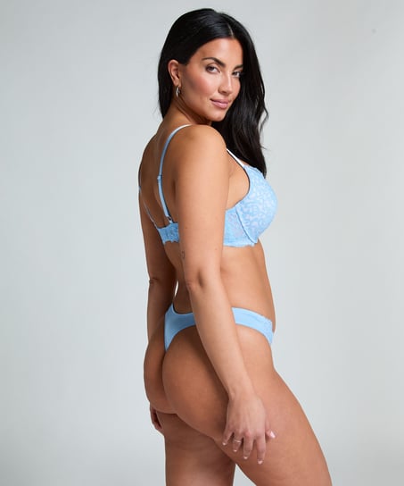 Wyściełany biustonosz push-up z fiszbinami Marine, Niebieski