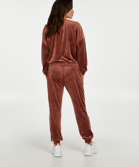 Welurowy top, R&oacute;żowy