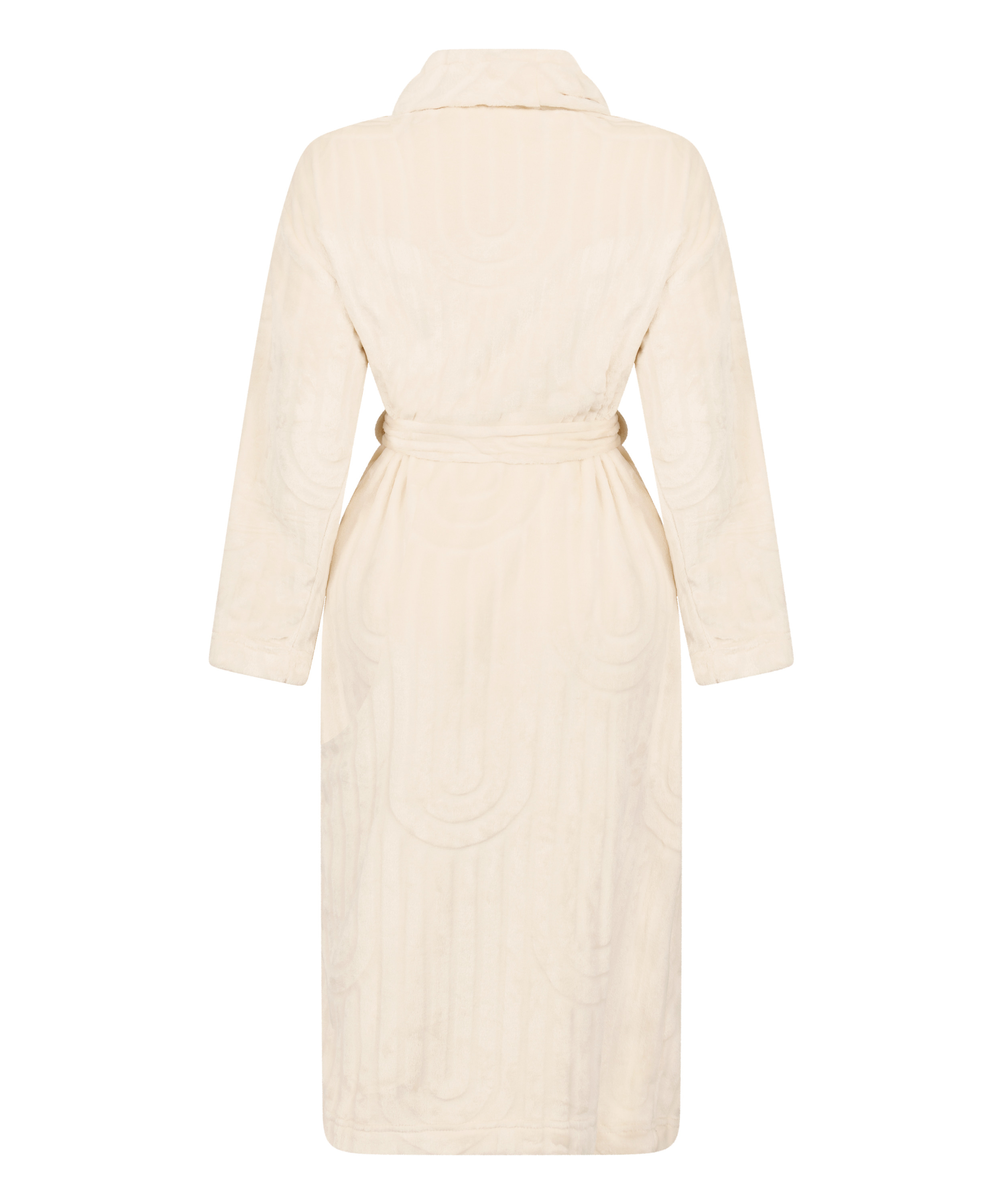 Długi szlafrok fleece, Biały, main