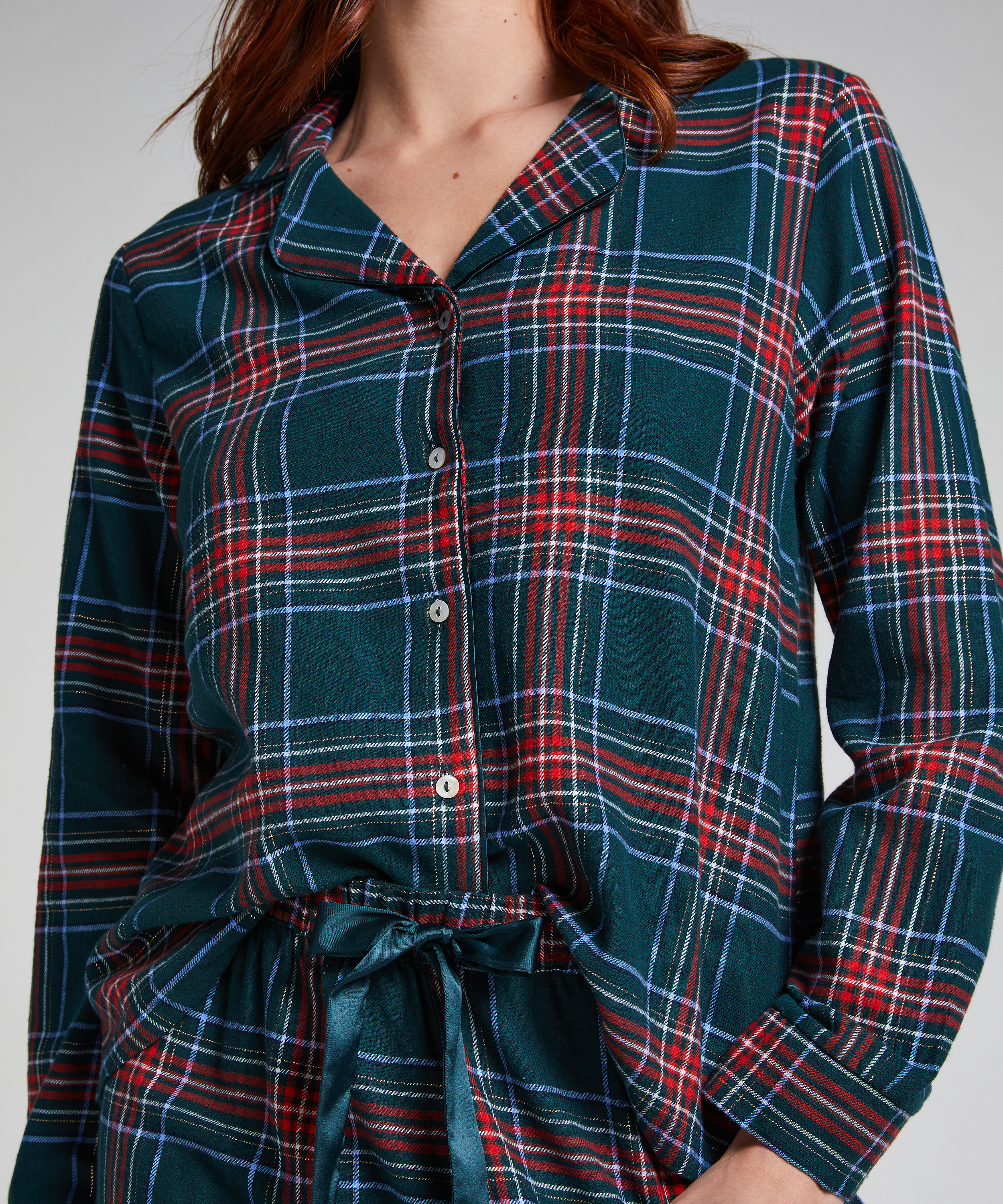 Piżama we wz&oacute;r Flannel, Zielony, main