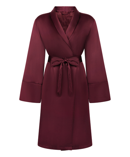 Satynowy szlafrok z polarem, Fioletowy