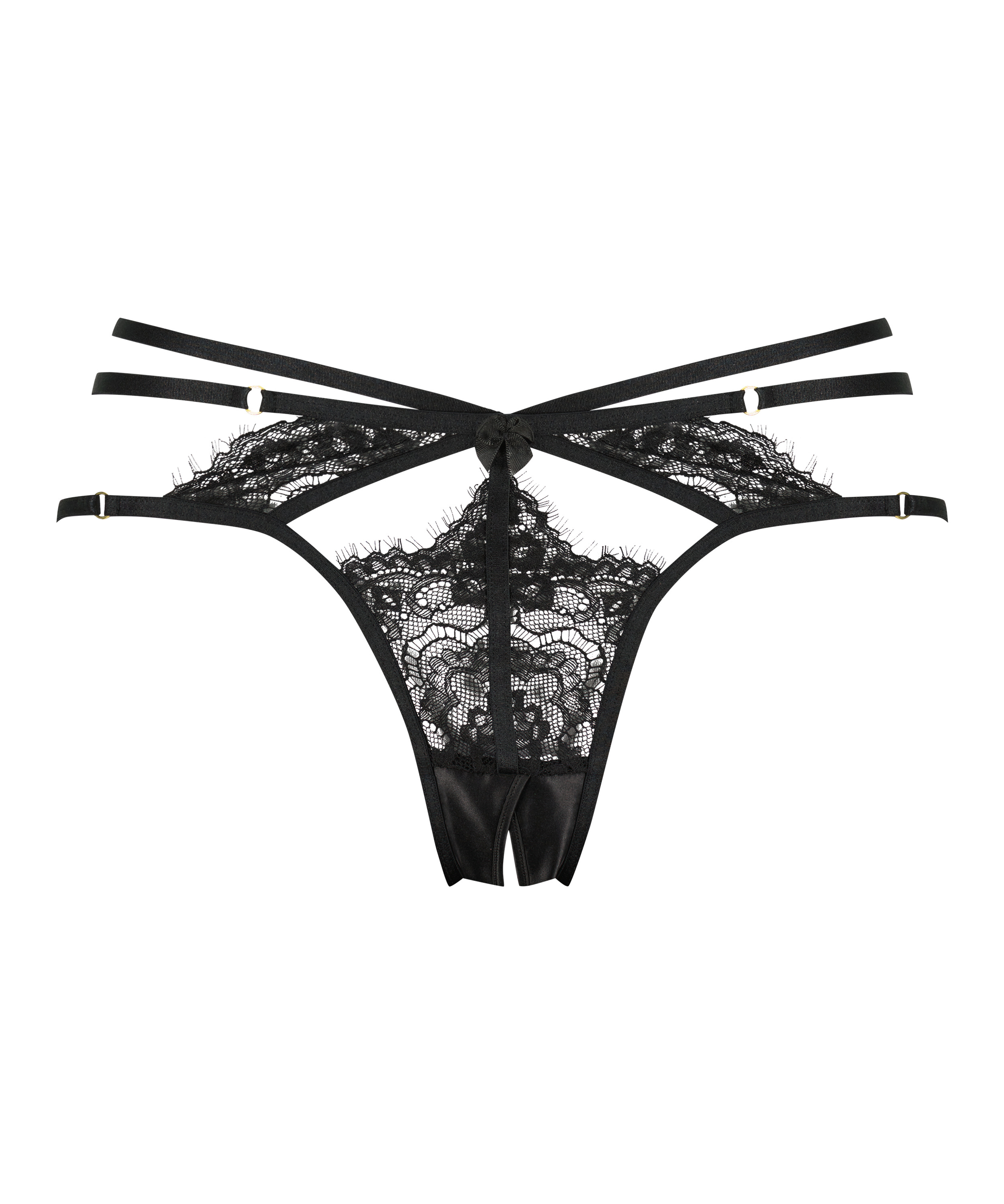 Seraphina majtki brazyliany z otwartym kroczem, Czarny, main