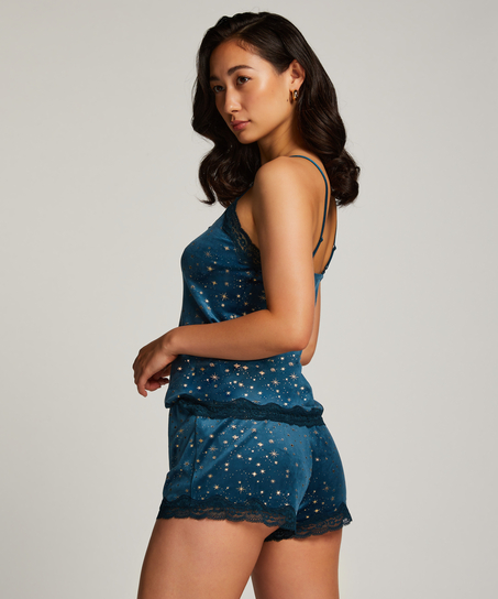 Top z aksamitnej koronki, Niebieski