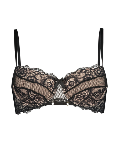 Usztywniony biustonosz z fiszbinami Sierra, Czarny