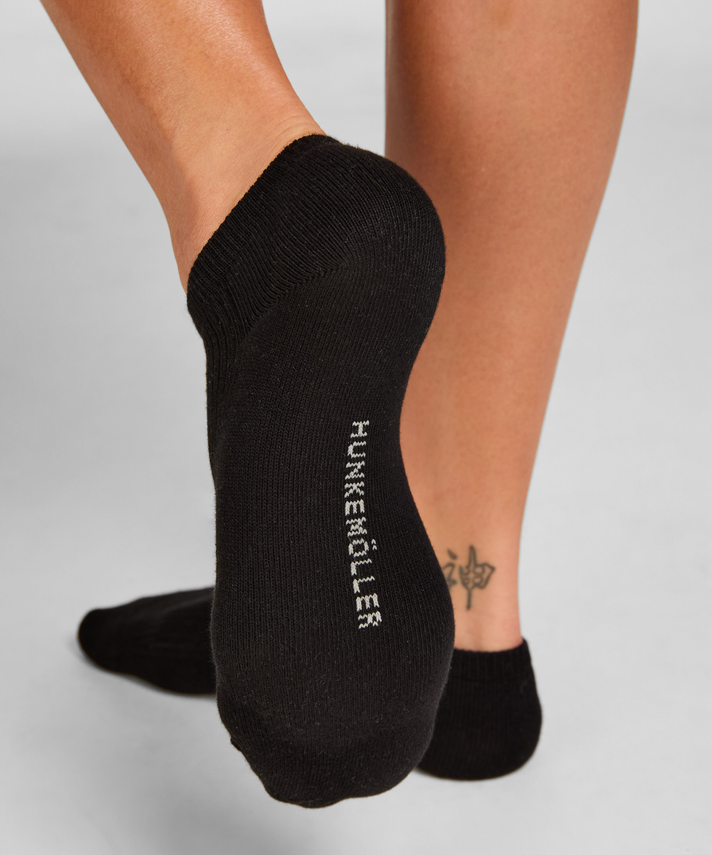 3-pak Bawełnianych Skarpetek Sneaker, Czarny