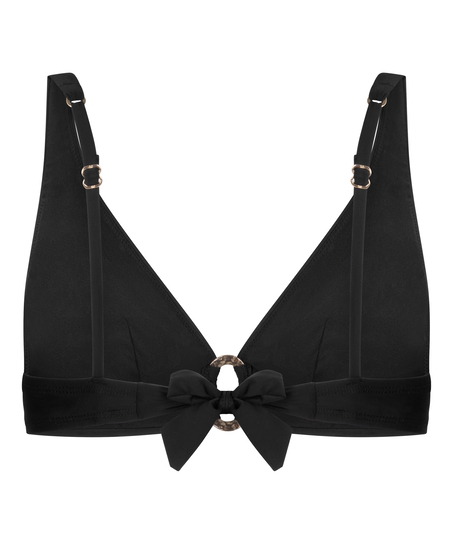Triangle Bikini Top Luxe, Czarny