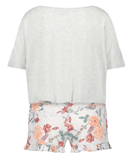 Zestaw piżamowy z szortami, Szary