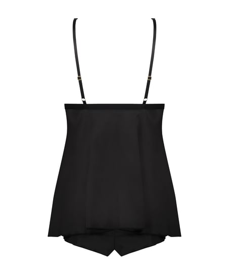 Babydoll Satin Mariah, Czarny