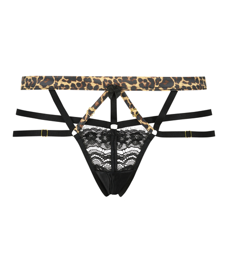 Mitzy majtki brazyliany z wycięciem, Czarny