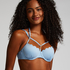 Usztywniany top bikini z fiszbinami Scallop, Niebieski