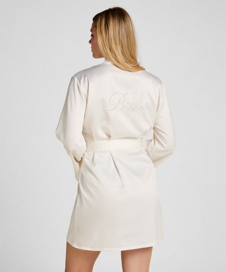 Kimono Ślubny Satynowy, Biały