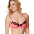 Padded underwired  bra Secret Lace contrast, Różowy