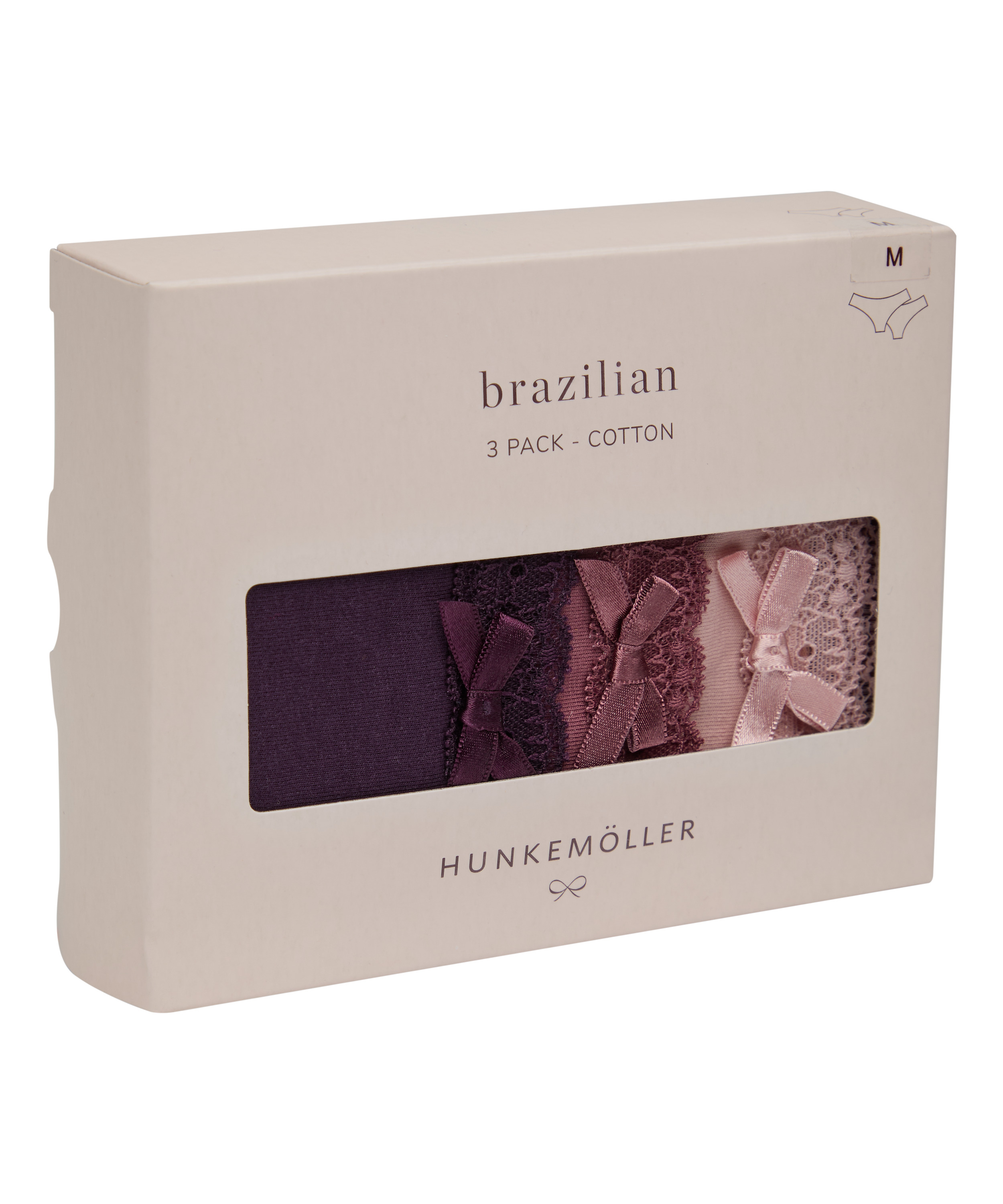 Wielopak Bawełnianych Majtek Brazilian, Fioletowy, main