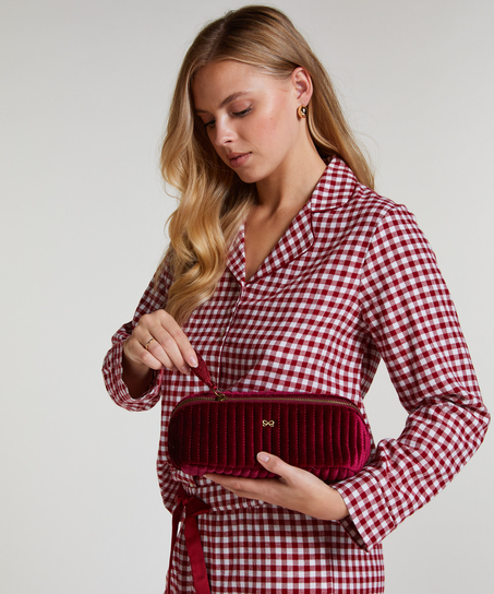 Velvet Make-Up Bag, Czerwony