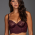 Nadia Padded Underwired Demi-Cup Bra, Czerwony