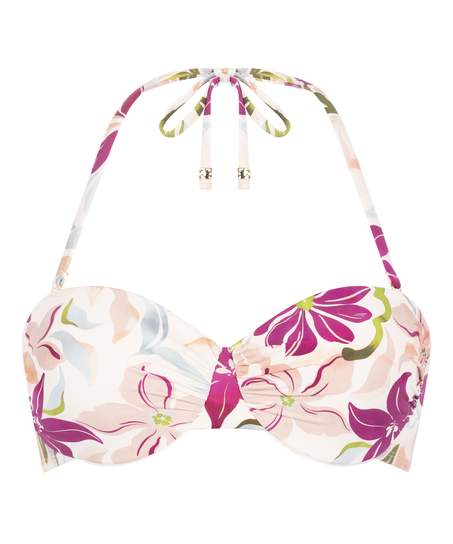 Usztywniona góra od bikini z fiszbinami Ayanna, Biały