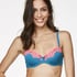Biustonosz usztywniany z fiszbinami Secret Lace, Niebieski