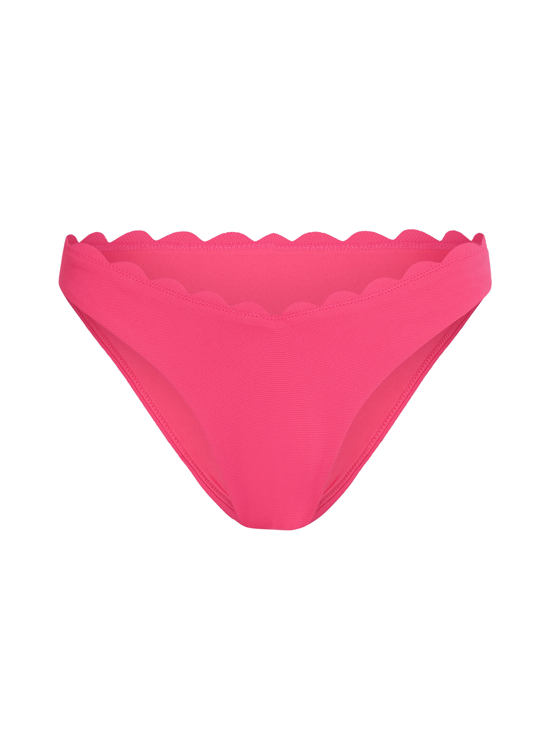Majtki Bikini Wysoko Krojona Scallop, R&oacute;żowy