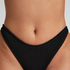 Majtki Bikini Wysoko Krojona Crinkle, Czarny