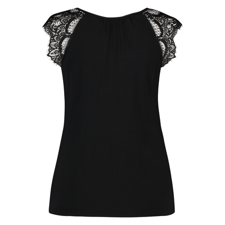 Jersey Lace Singlet, Czarny