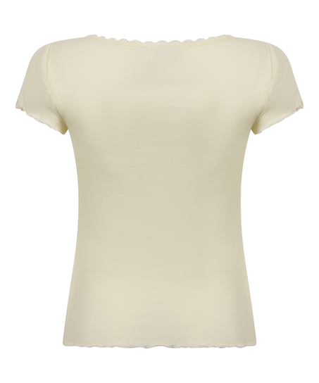 Top z dżerseju Rib, Żółty