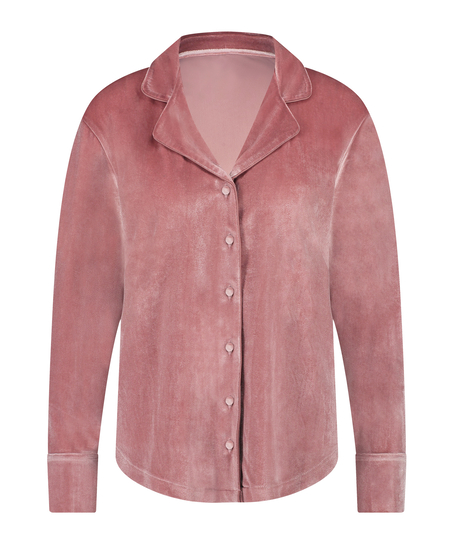 Bluza z długimi rękawami z weluru, Fioletowy