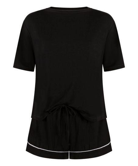 Komplet Piżamy Jersey Essential, Czarny