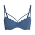 Usztywniany top bikini z fiszbinami Scallop, Niebieski