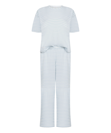 Zestaw Piżamowy Cotton Jersey Długi, Niebieski