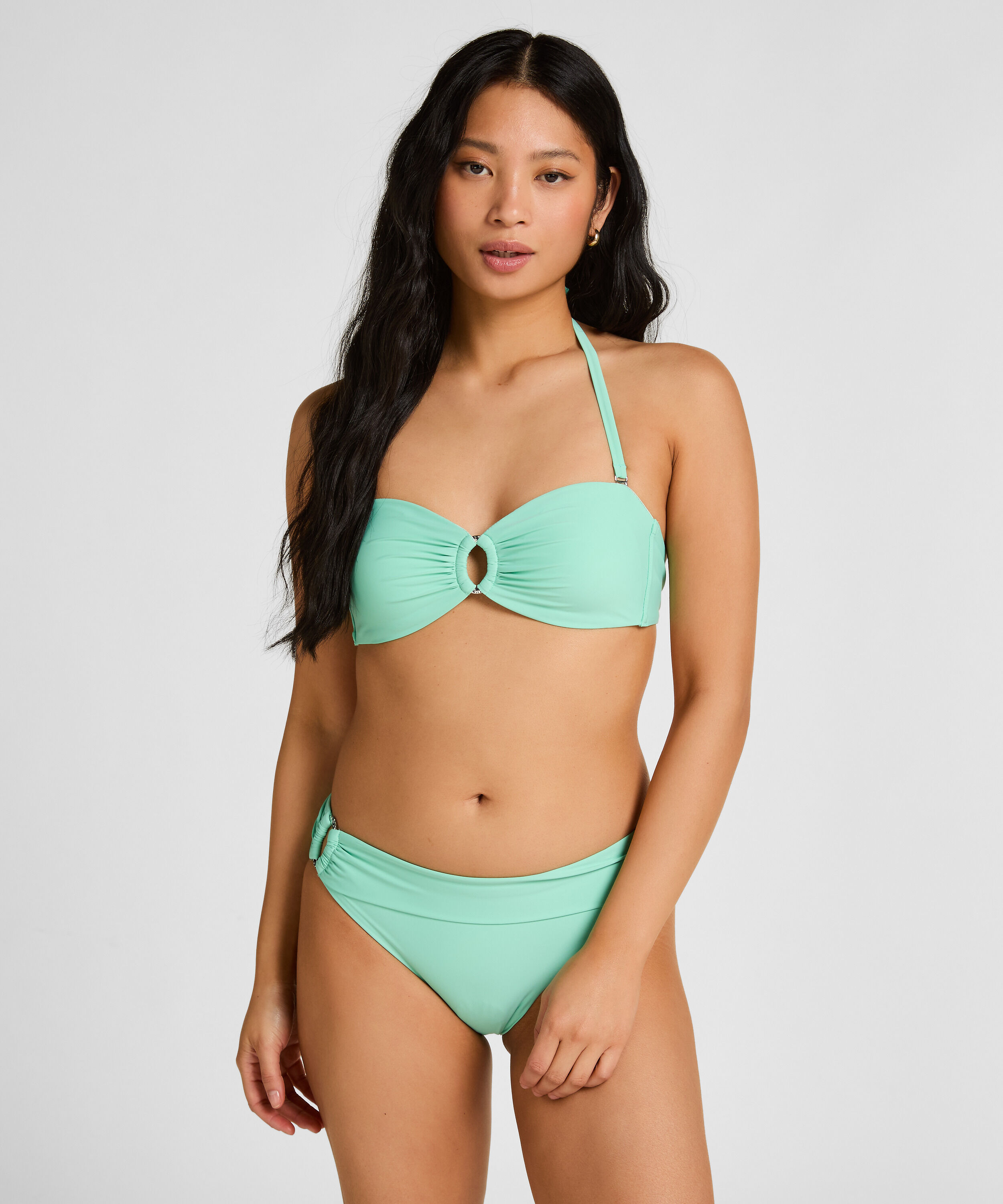 Luksusowy Top Bikini Bandeau z K&oacute;łkiem, Zielony