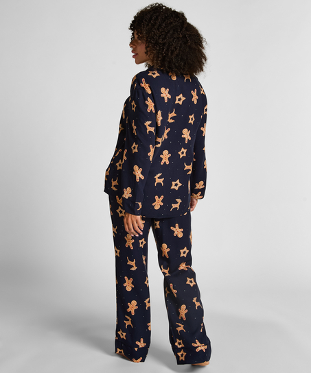 Piernikowy komplet piżamowy, Niebieski