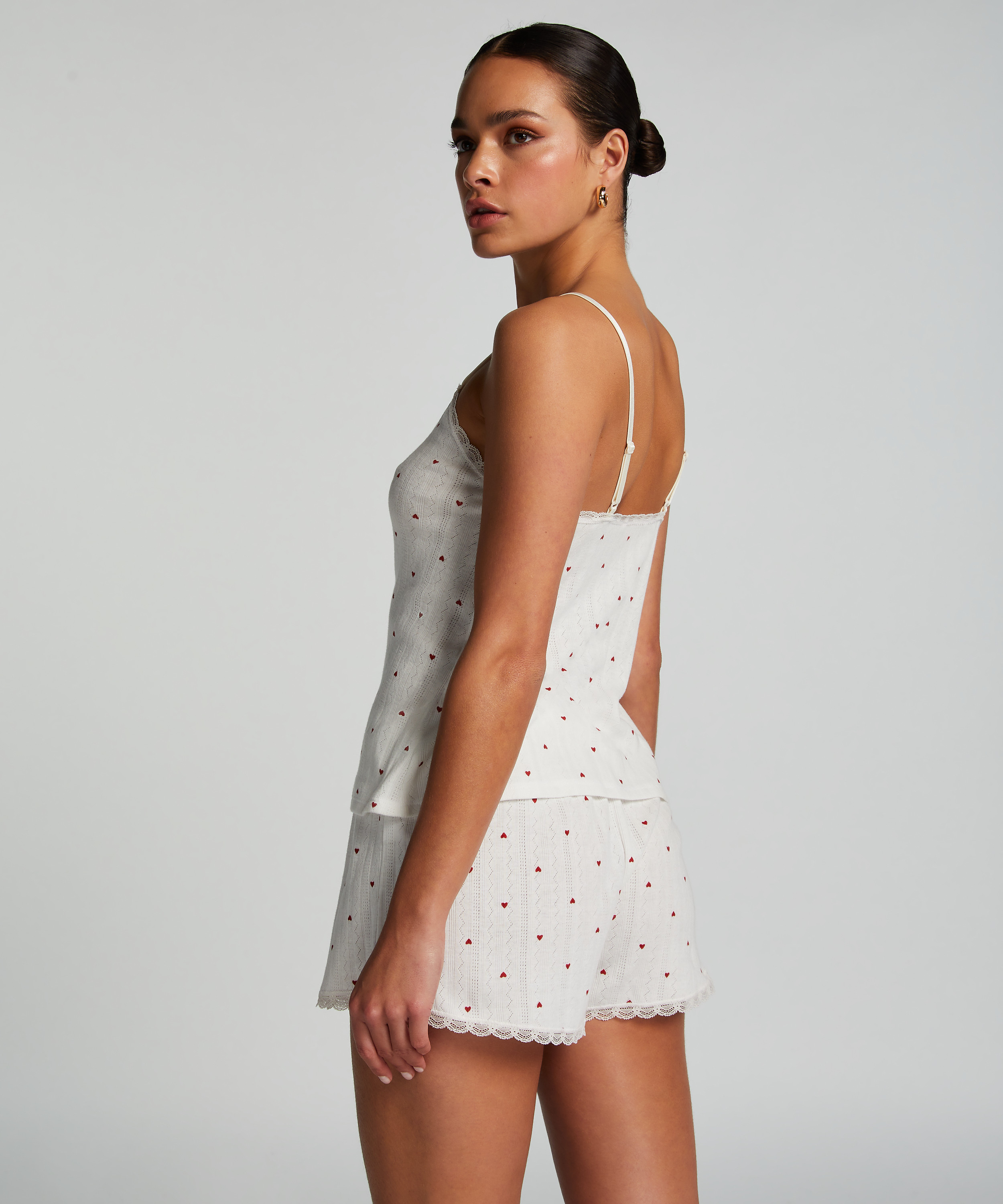 Cami lace top, Biały, main