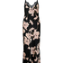 Slipdress Long Flower, Czarny