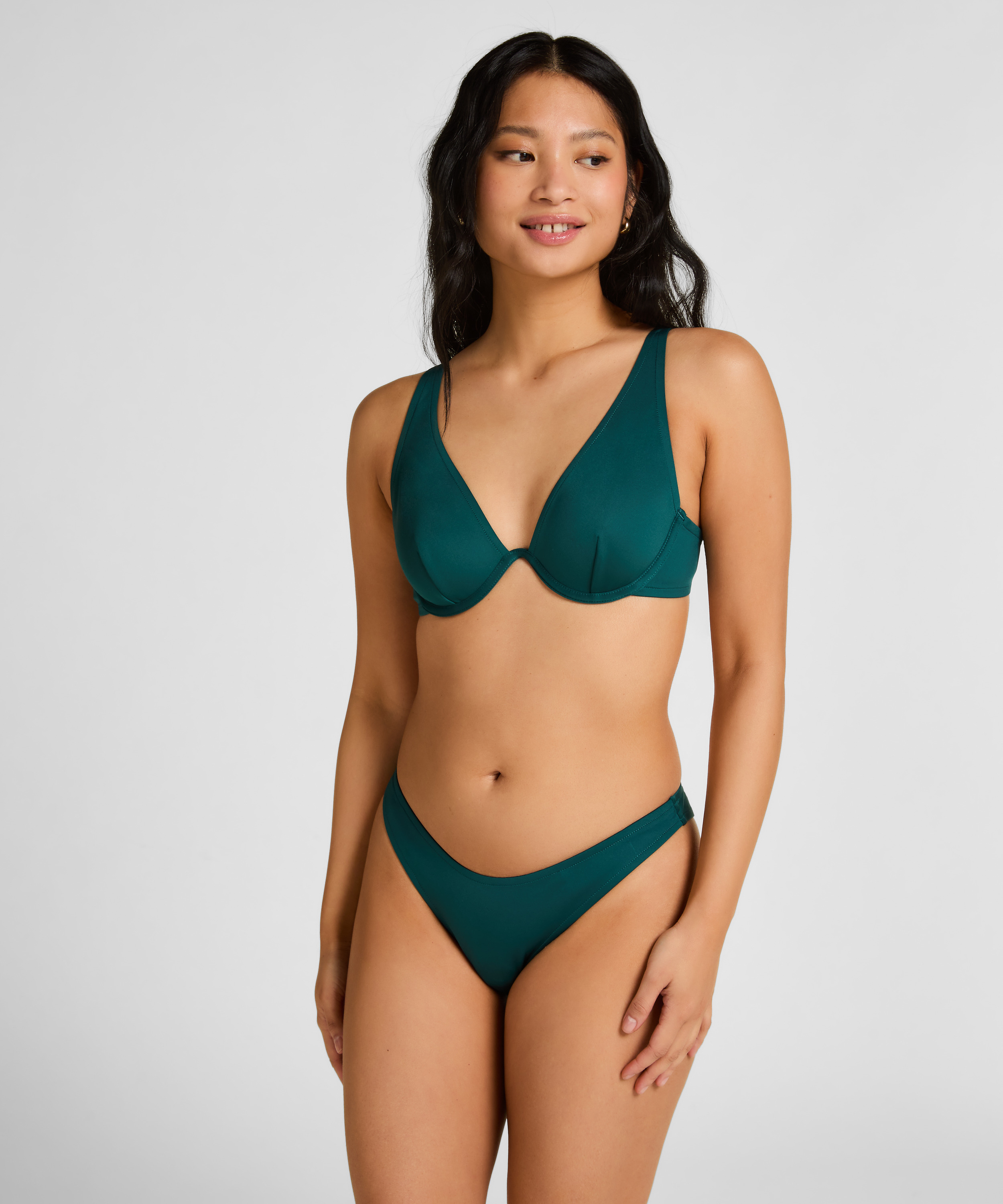 Neoprenowy top od bikini, Zielony, main