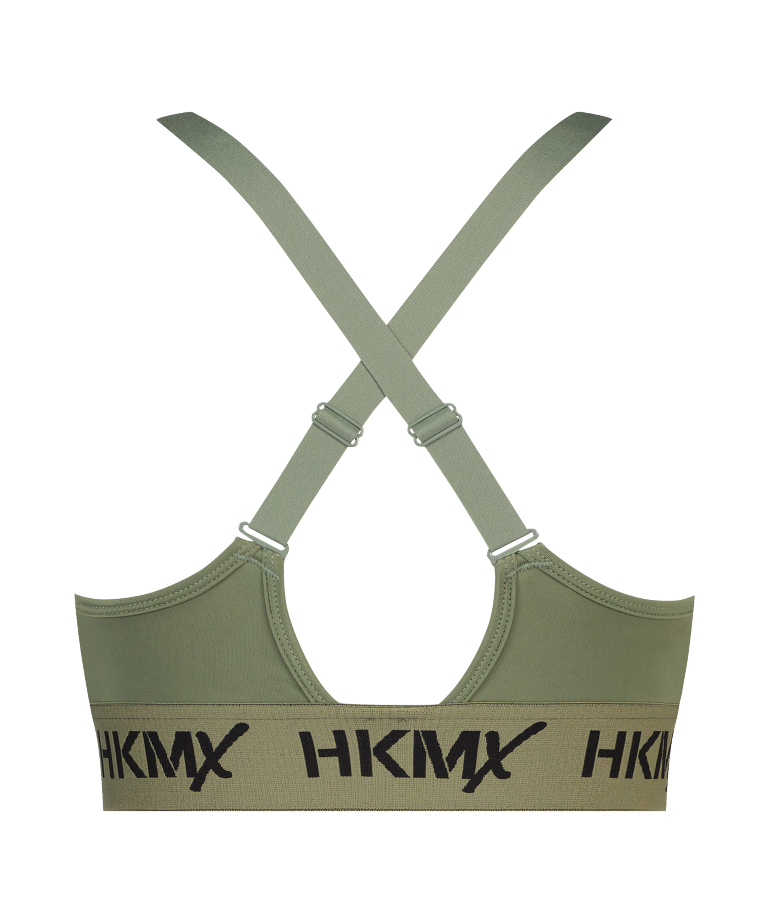 Biustonosz sportowy HKMX The Crop Logo Level 1, Zielony, main