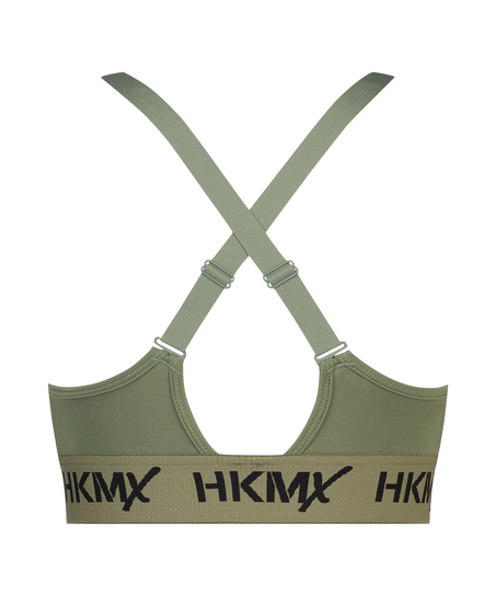 Biustonosz sportowy HKMX The Crop Logo Level 1, Zielony