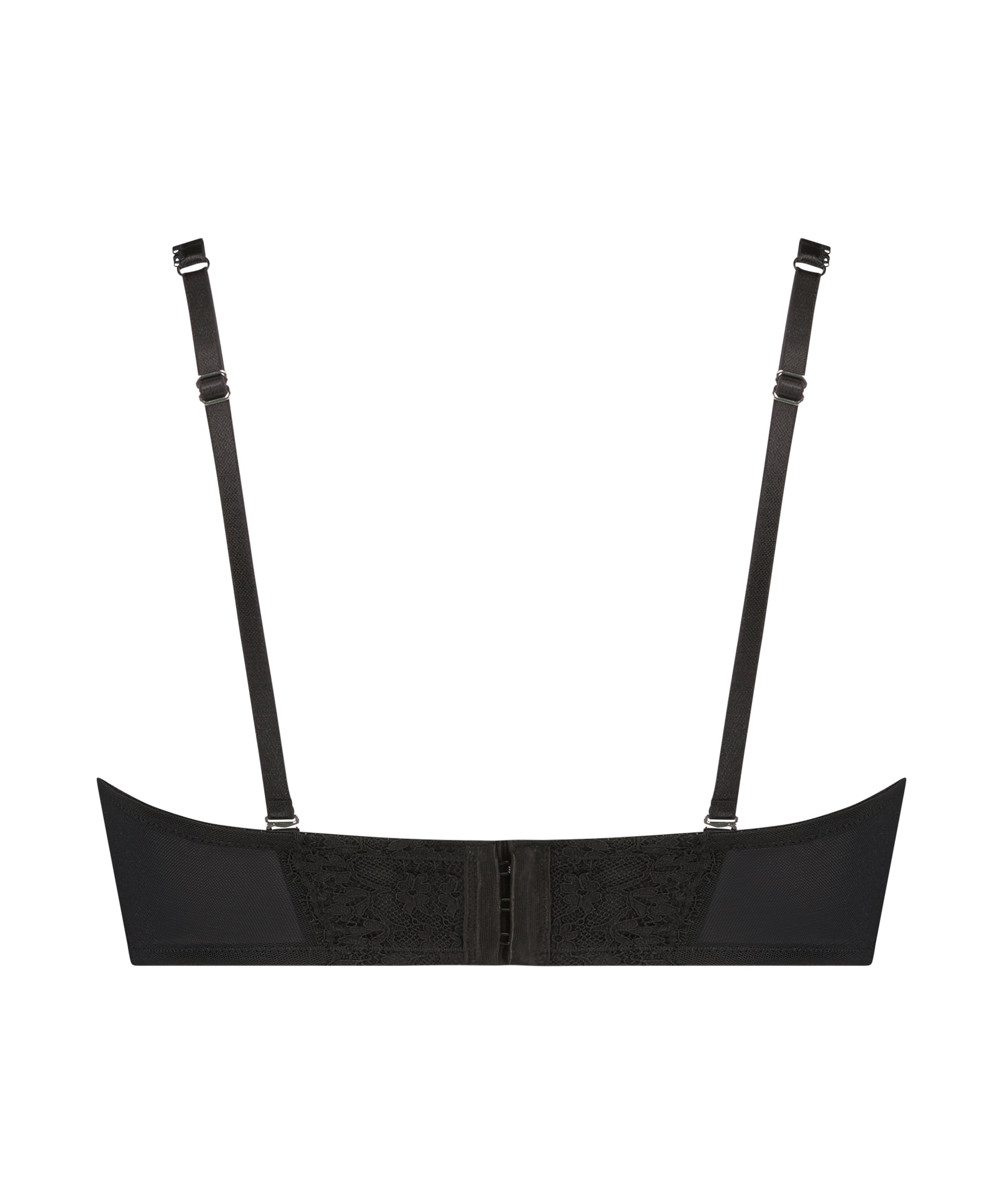 Daisy usztywniony biustonosz z fiszbinami bez ramiączek, Czarny, main